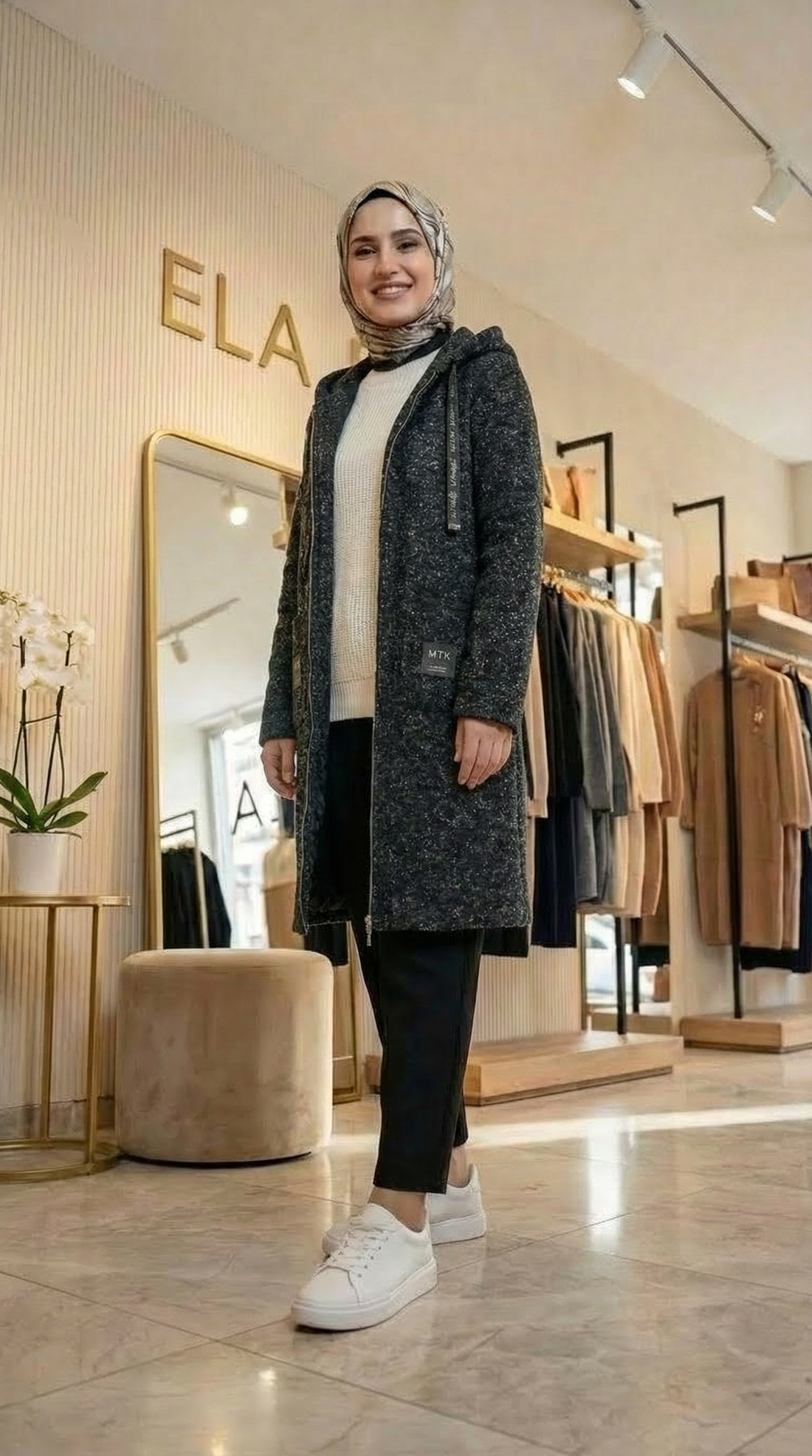 Simli Siyah Buklet Hırka