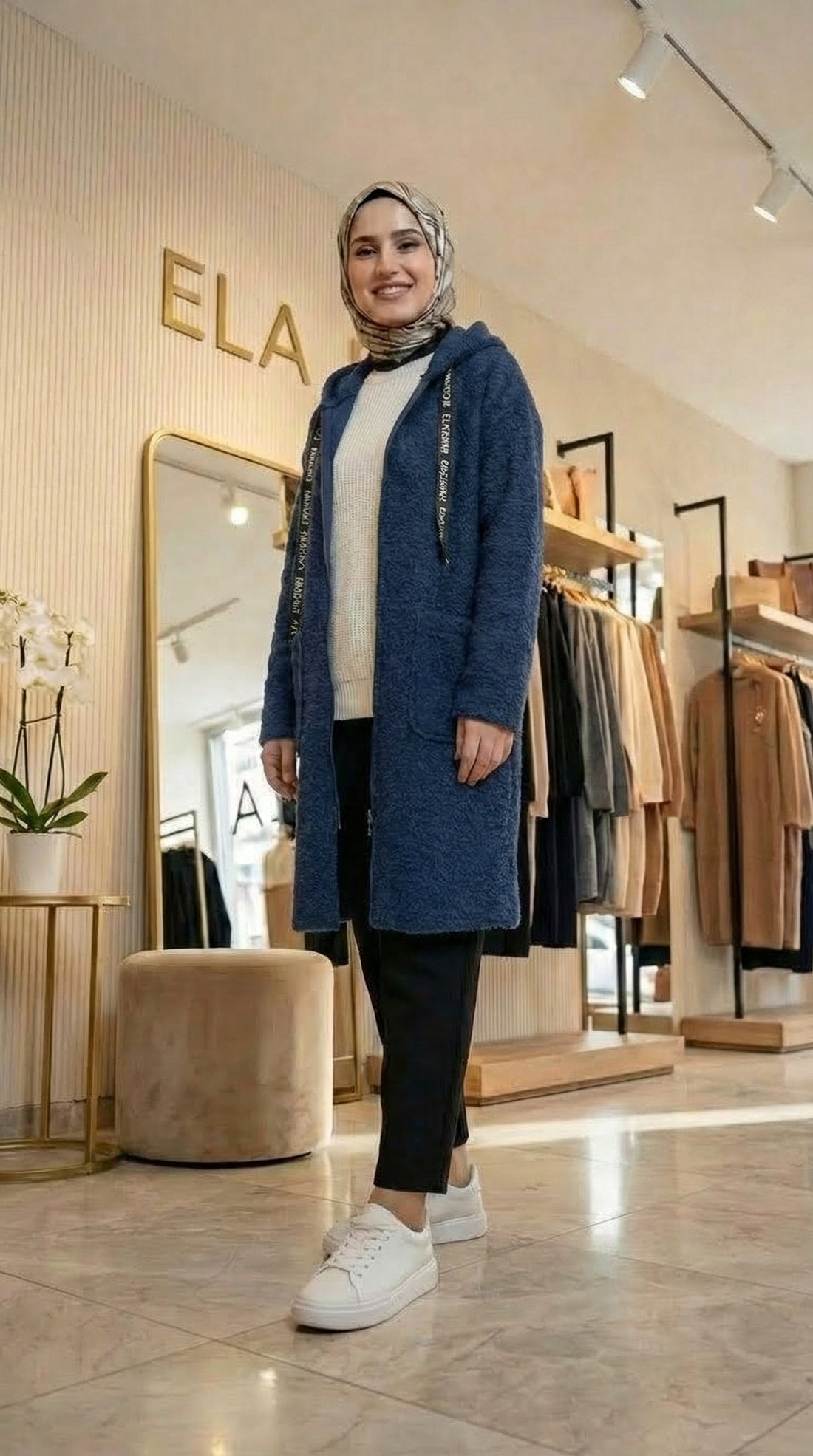 Lacivert Buklet Hırka