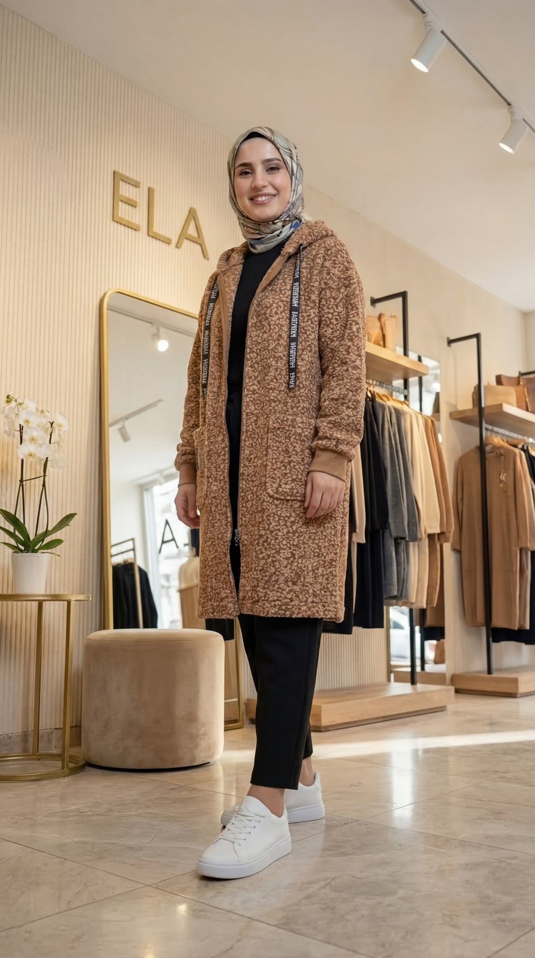 Kar Yağdı Hardal Buklet Hırka