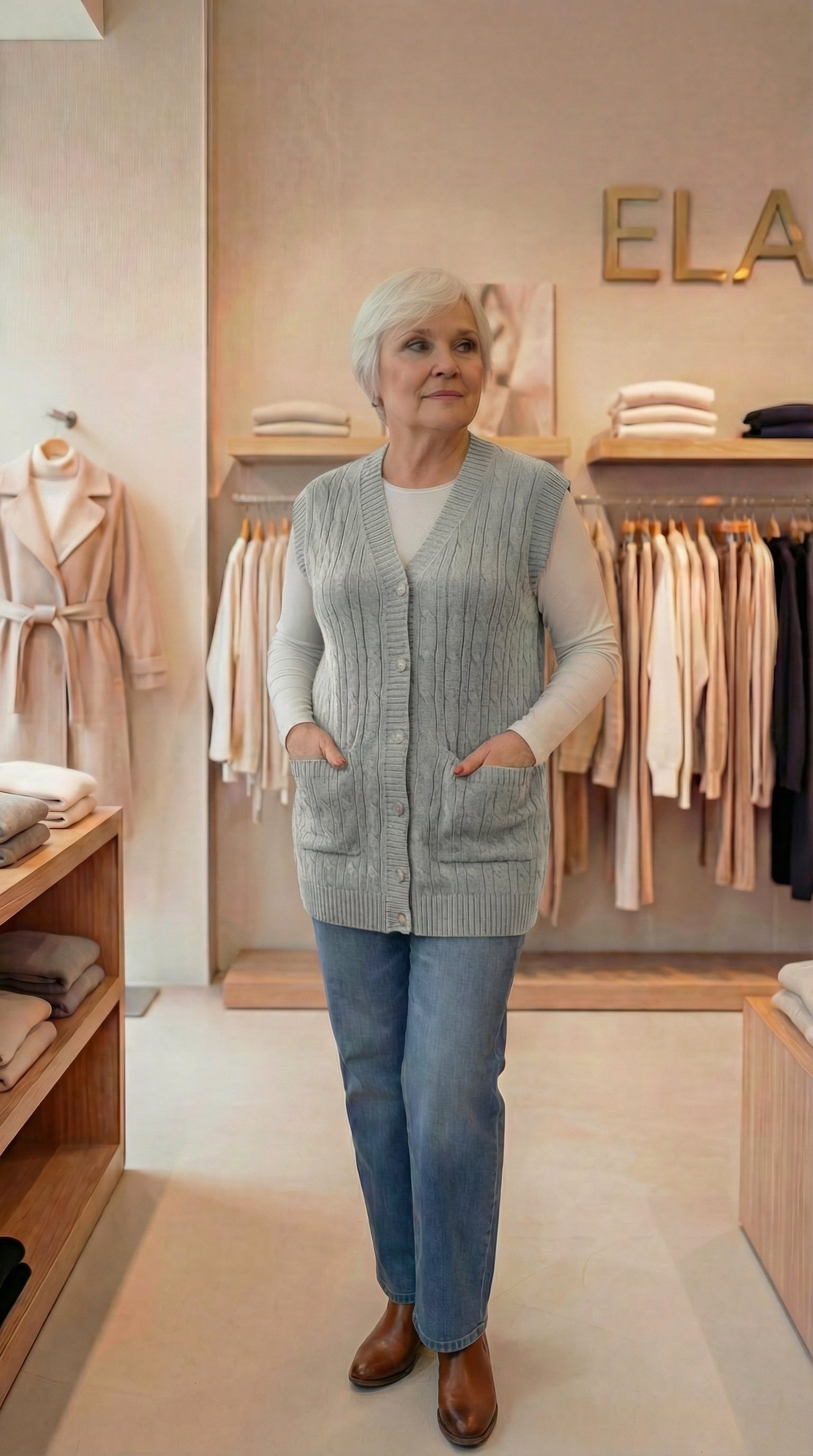 Anne Yeleği 3 Renk -Gri