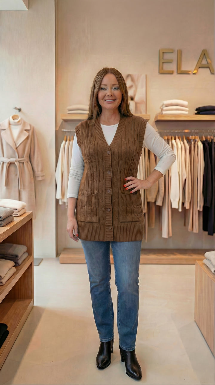 Anne Yeleği 3 Renk -Kahverengi