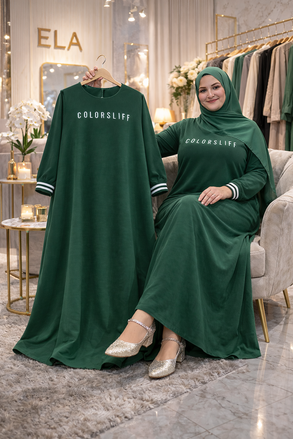 Koyu Yeşil Spor Elbise