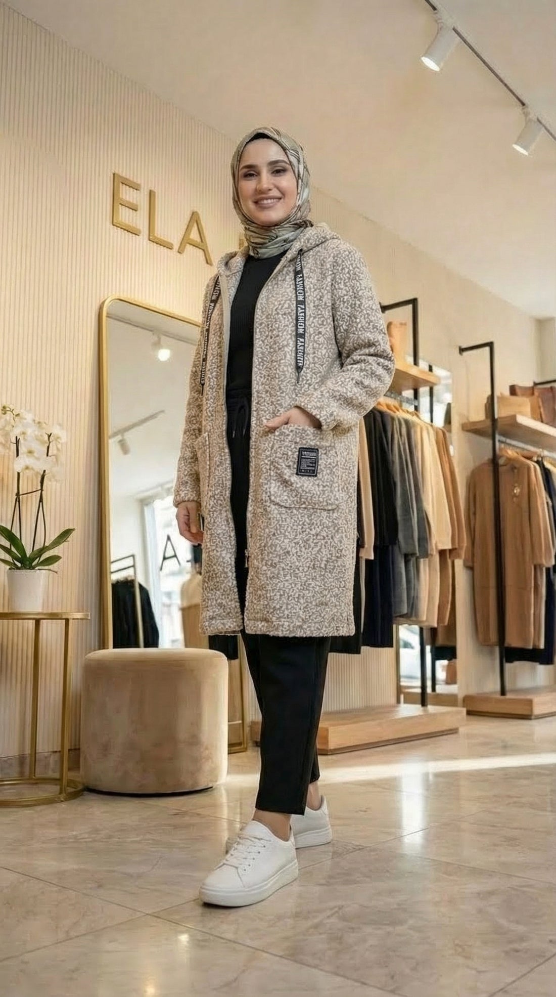 Kar Yağdı Kahve Buklet Hırka