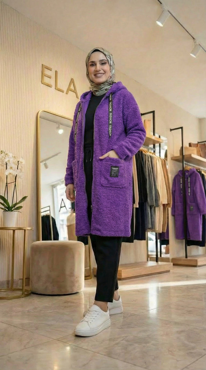 Açık Mor Buklet Hırka