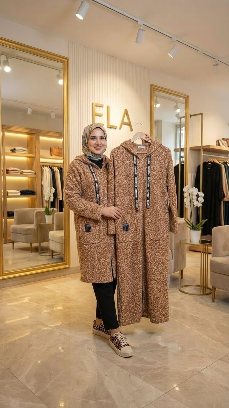 Kar Yağdı Hardal Buklet Hırka