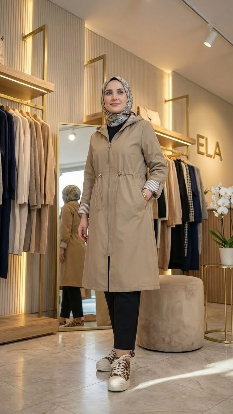 Bej Vizon Spor Trençkot