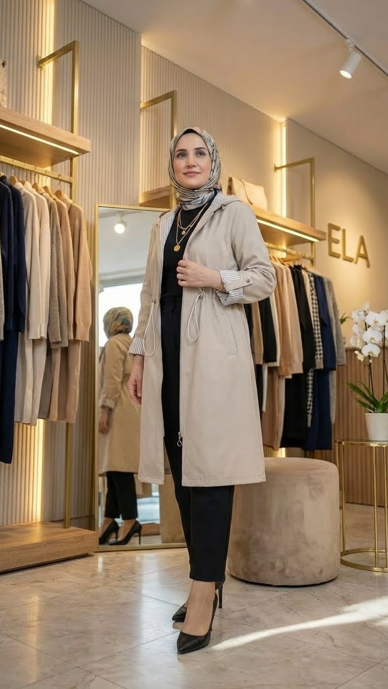 Taş Rengi Spor Trençkot