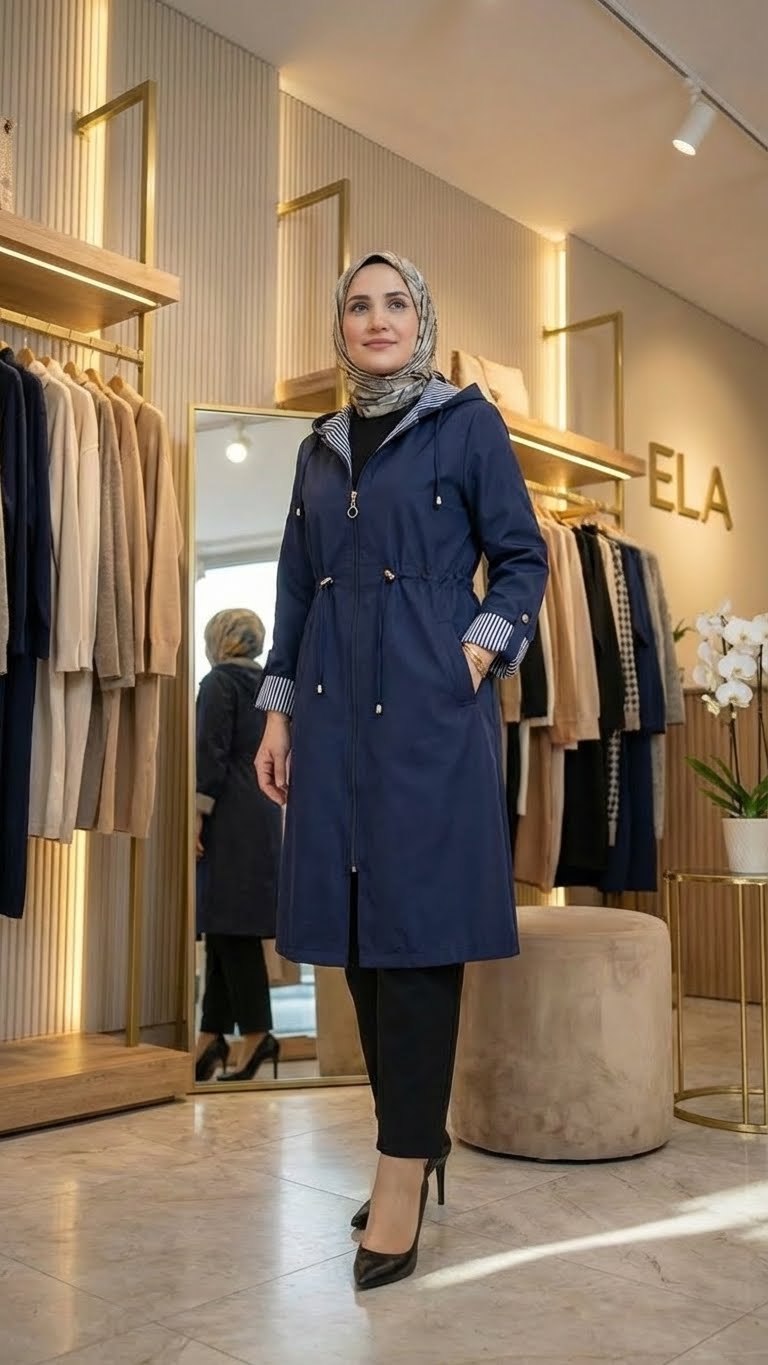 Lacivert Spor Trençkot