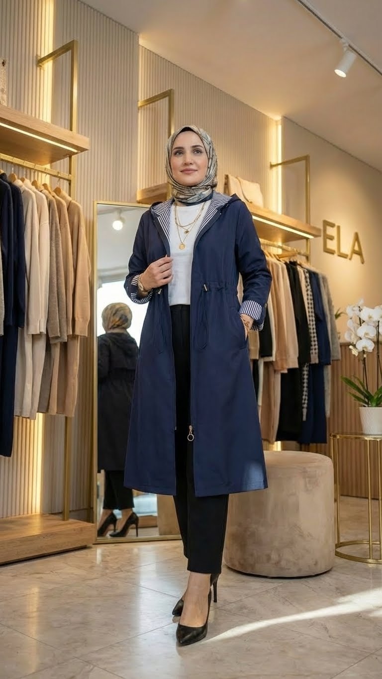 Lacivert Spor Trençkot