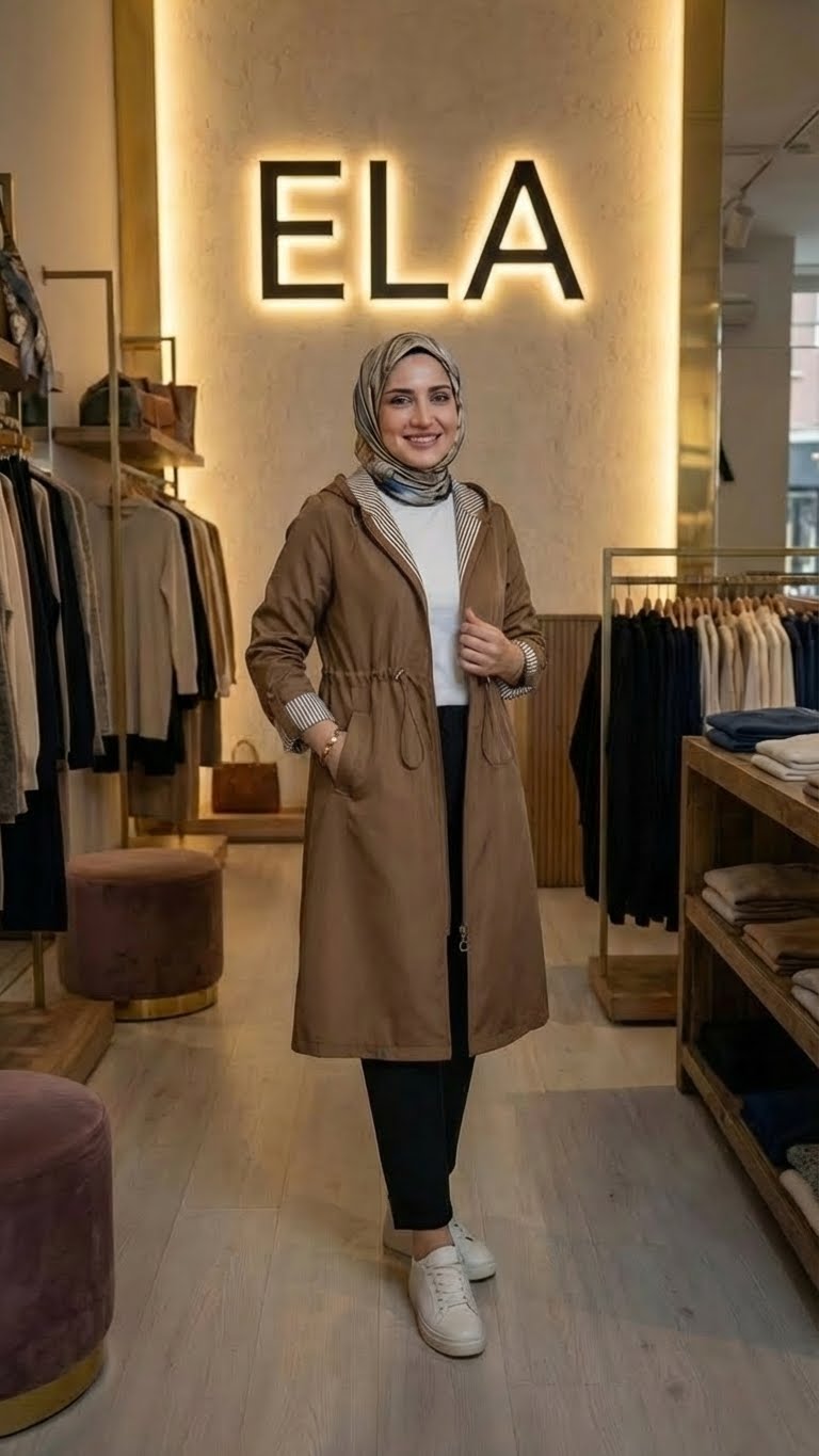 Koyu Kahverengi Spor Trençkot