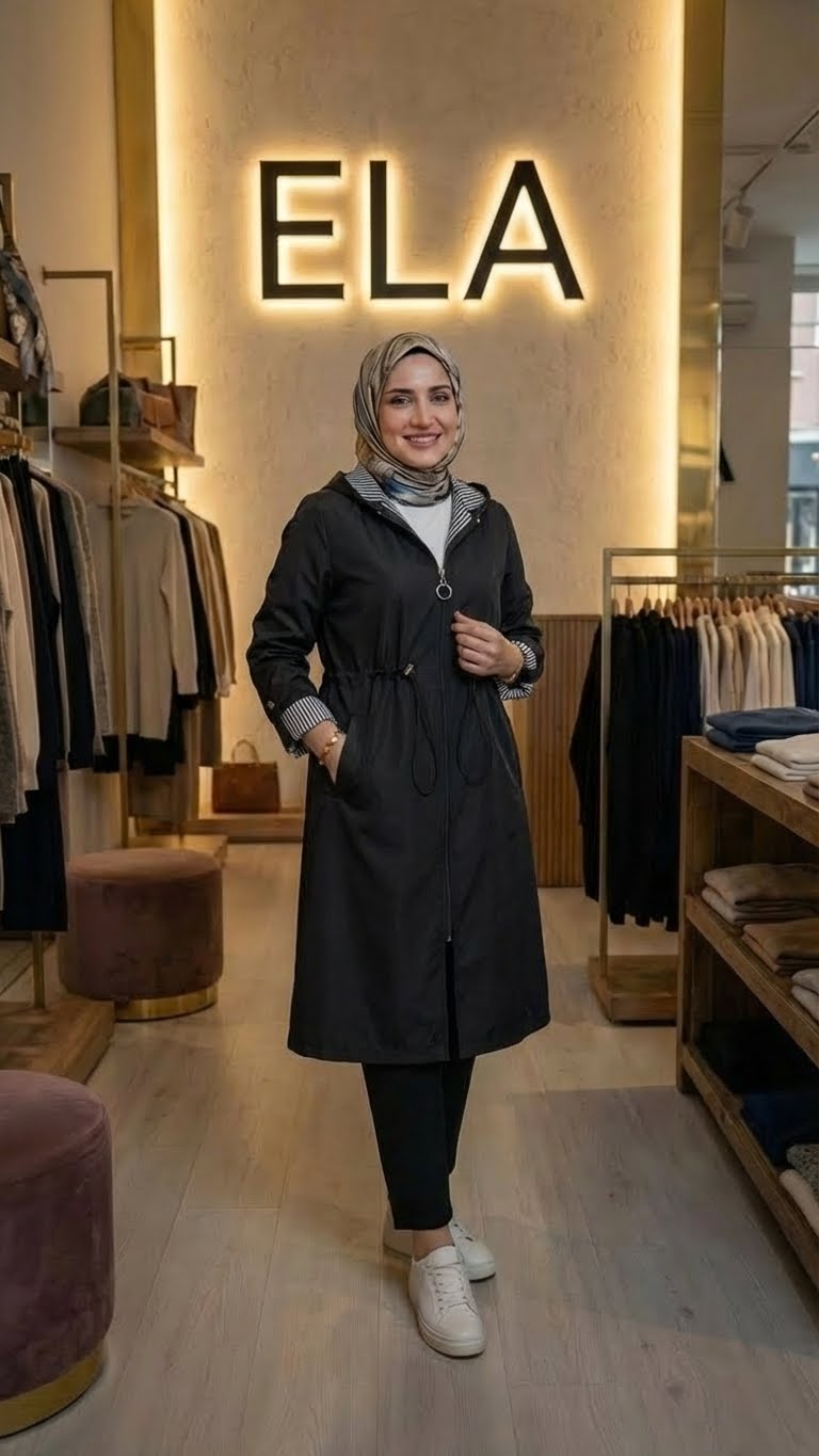 Siyah Spor Trençkot