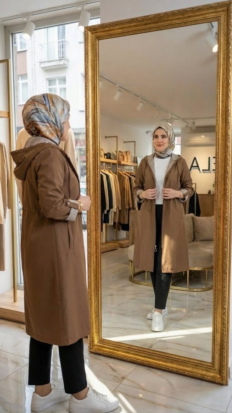 Koyu Kahverengi Spor Trençkot