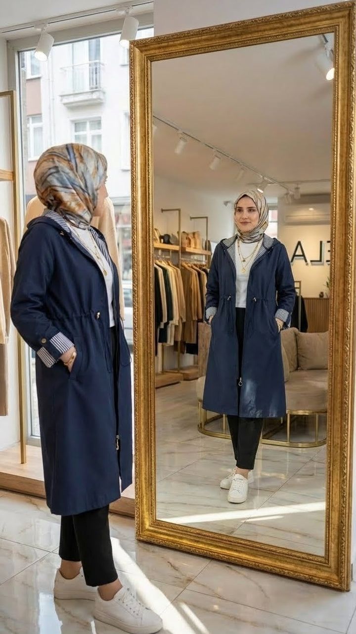 Lacivert Spor Trençkot