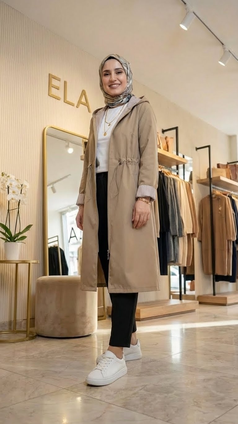 Bej Vizon Spor Trençkot