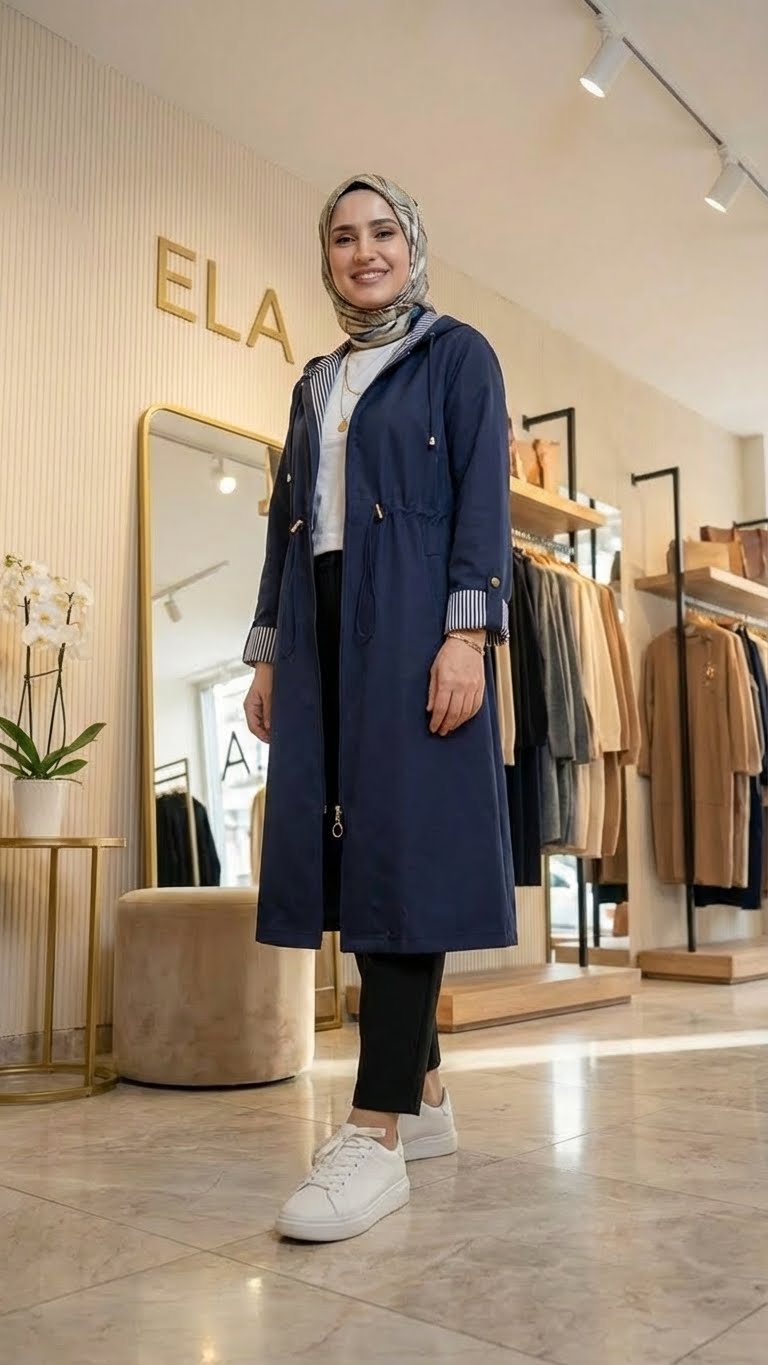 Lacivert Spor Trençkot