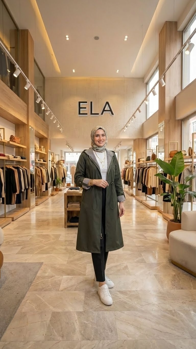 Haki Yeşil Spor Trençkot