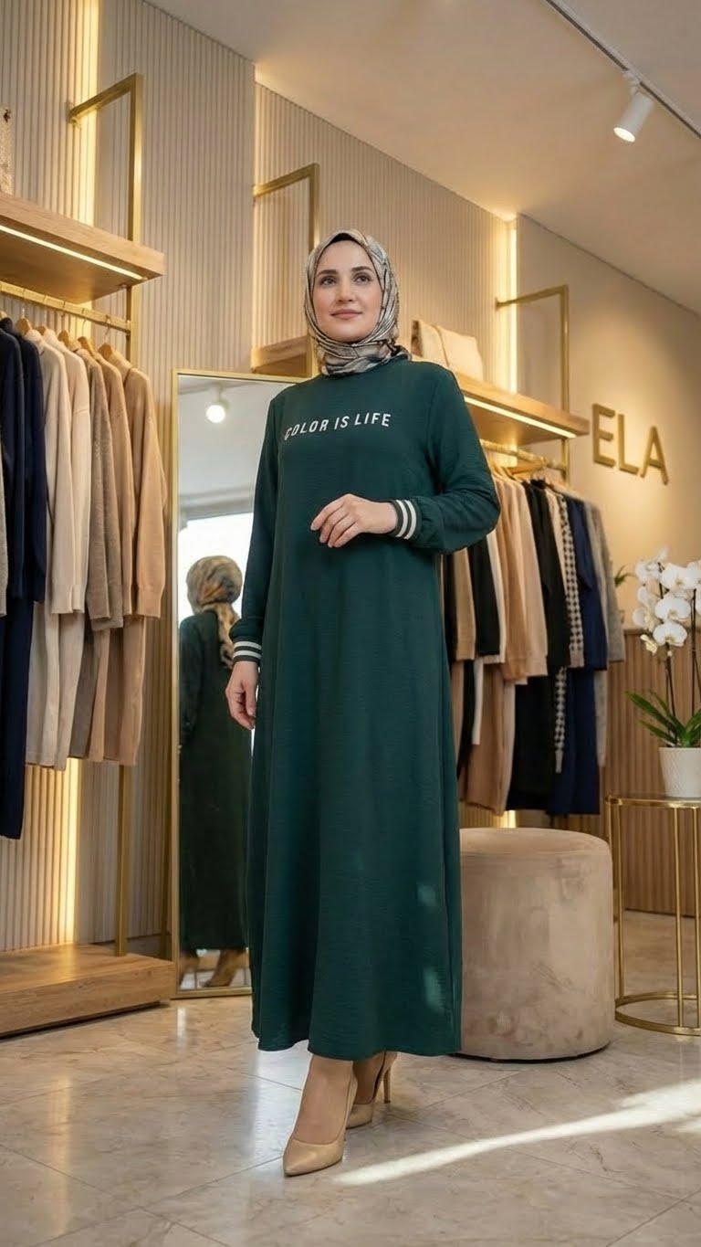 Koyu Yeşil Aerobin Elbise