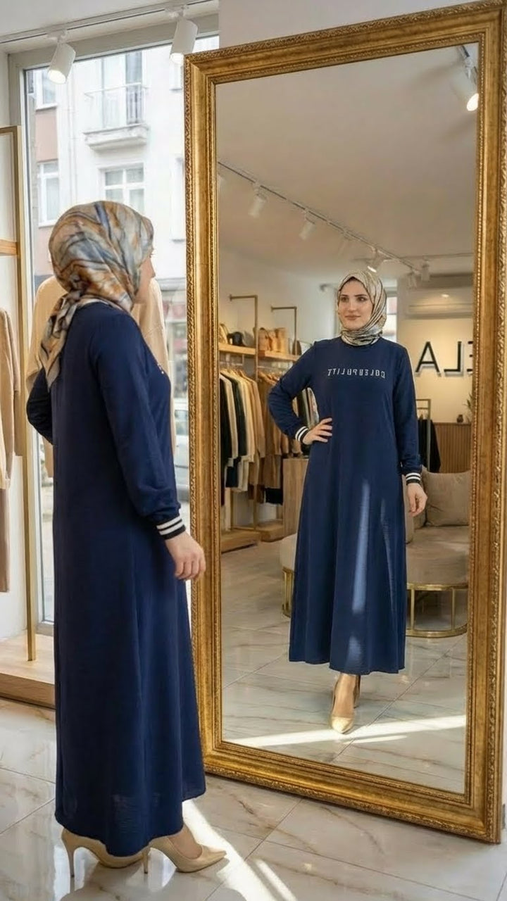 Koyu Mavi Aerobin Elbise