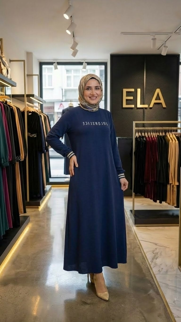 Koyu Mavi Aerobin Elbise