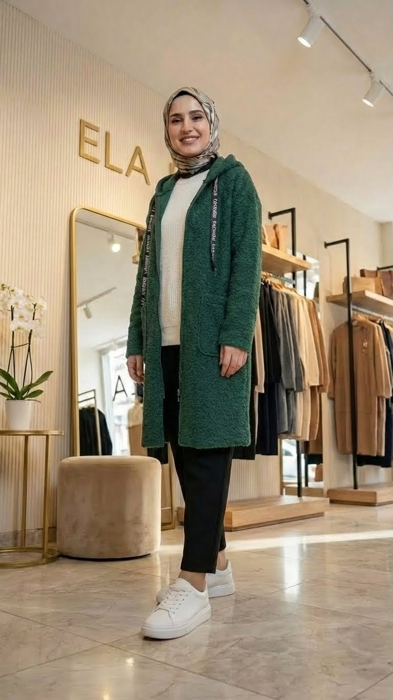 Yeşil Buklet Hırka