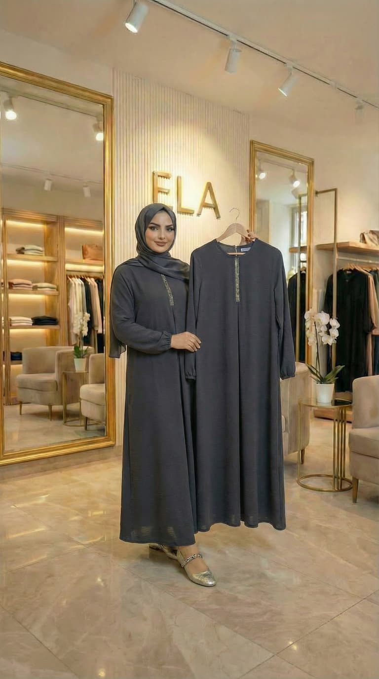 Füme Taşlı Elbise