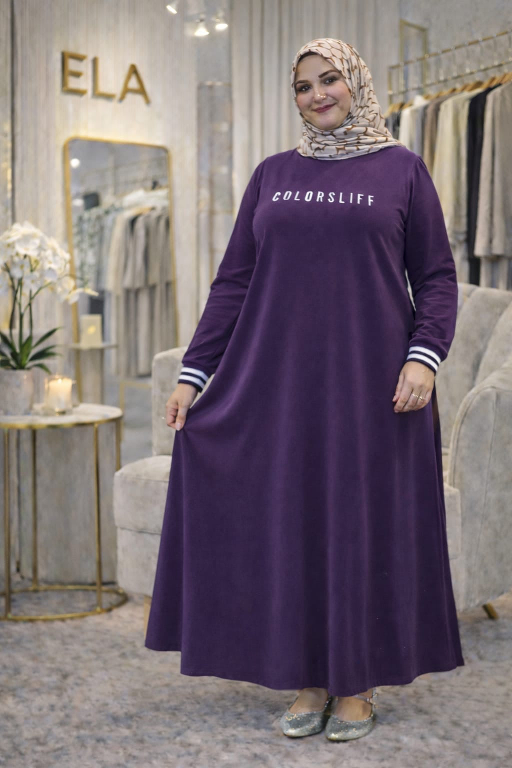 Mor Spor Elbise