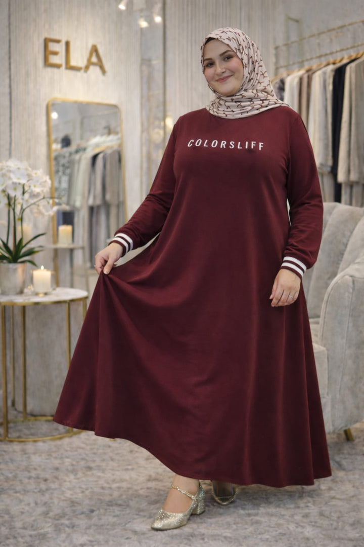 Bordo Spor Elbise